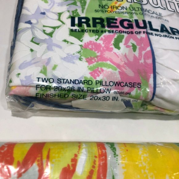 Vintage Wamsutta Double Fitted Sheet 2 Pillowcases Floral No Iron USA Made - Picture 4 of 8